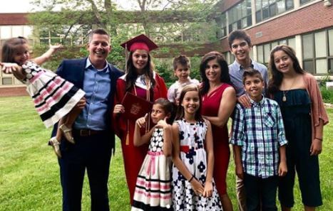 Paloma Pilar Duffy with her parents and seven siblings